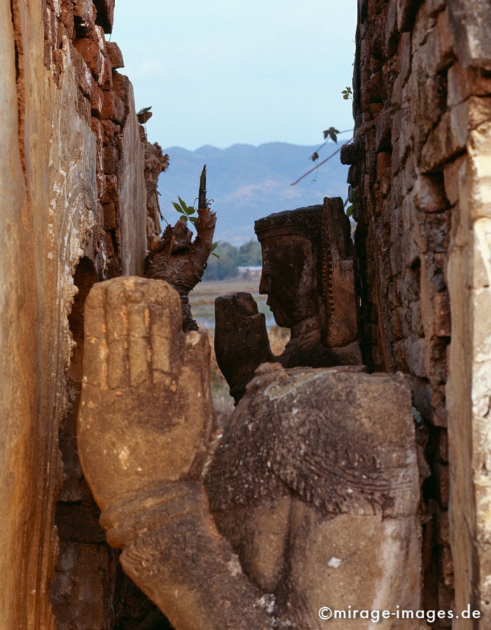 Praying in a Ruin
Kyaukhpyugyi Paya Inle Lake
Schlüsselwörter: kopflos, beten, Ruine, Verfall, heilig, Stein, HÃ¤nde, Buddhismus,